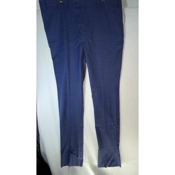 Hart Schaffner Marx Men's UNHEMMED Slacks New York Fit 44R‎ Blue Check NWT $155 - Picture 6 of 12